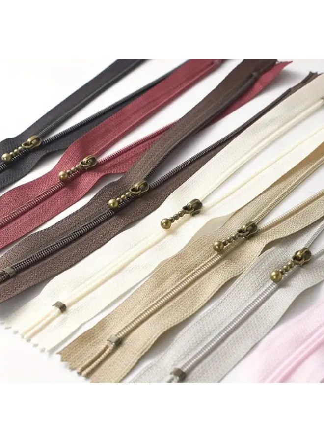 Pink 10pcs 15cm 5 9in Bead Embellished Copper Zipper Ties For DIY Crafts Sewing Supplies - Image 5